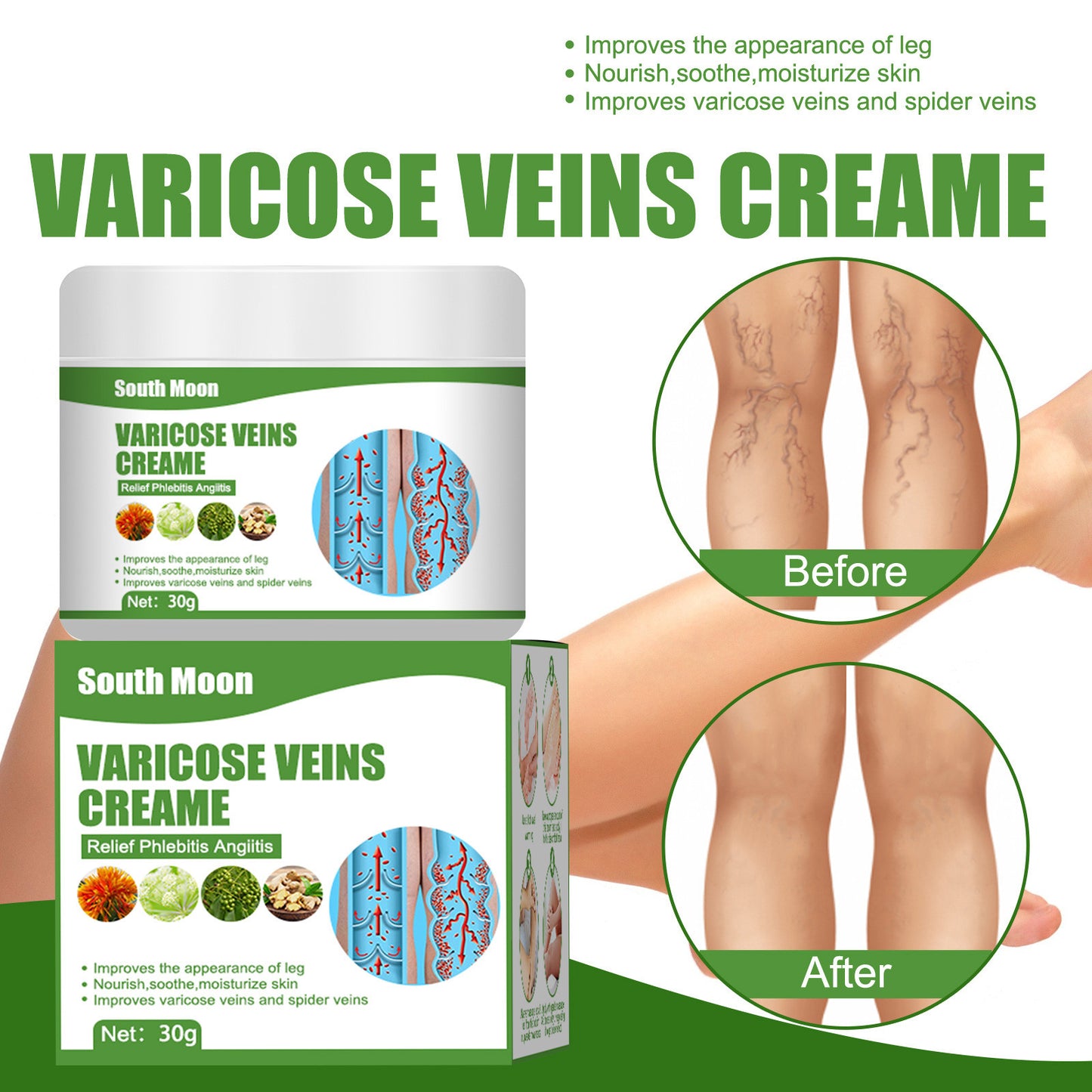 Varicose Veins Pain Relief Leg Massage Cream