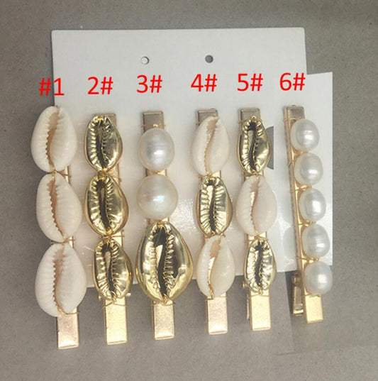 Hair Accessories Natural Shell Freshwater Pearl Hairpin