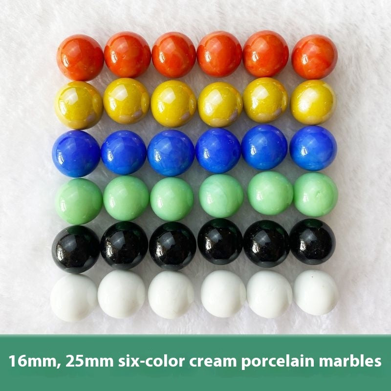 Cream Solid Color Marbles Glass Ball Massage Chinese Checkers