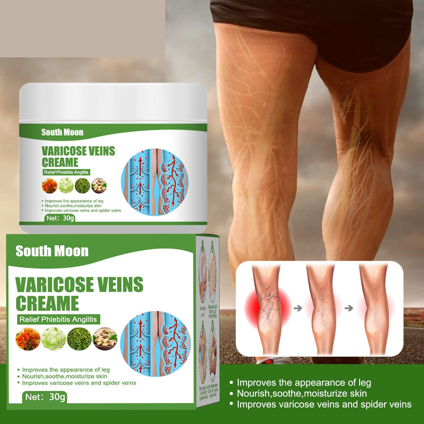 Varicose Veins Pain Relief Leg Massage Cream