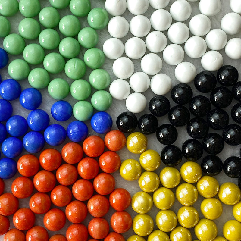 Cream Solid Color Marbles Glass Ball Massage Chinese Checkers