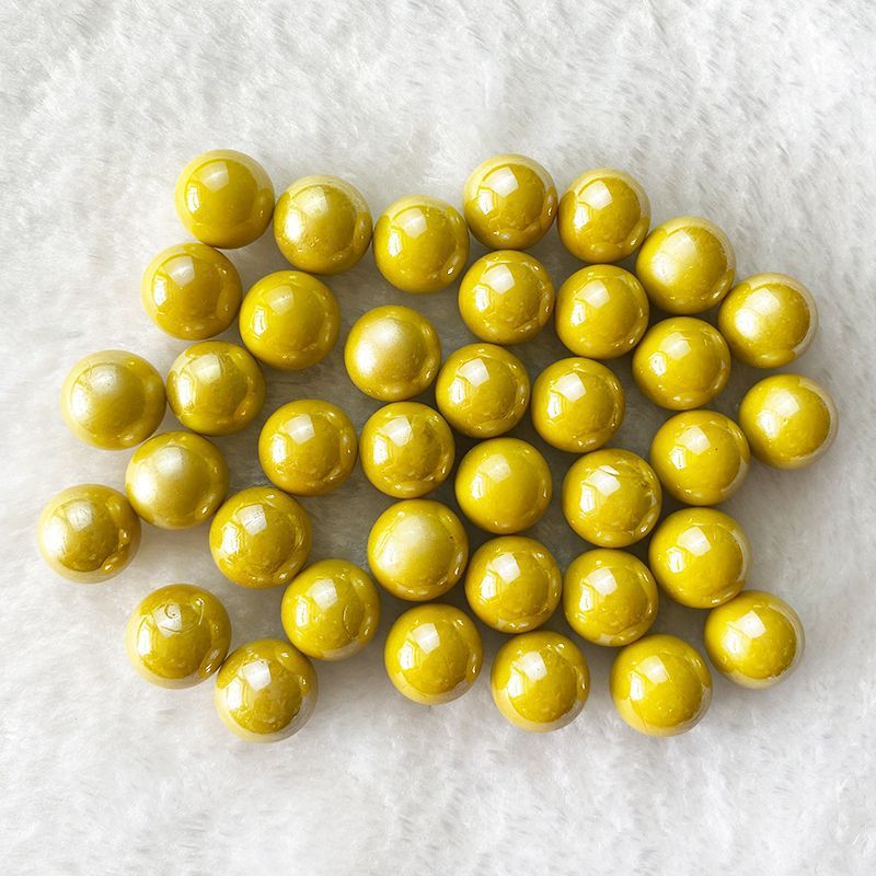 Cream Solid Color Marbles Glass Ball Massage Chinese Checkers