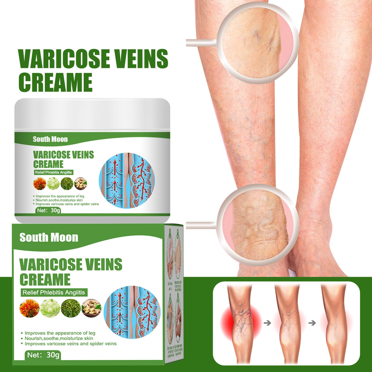 Varicose Veins Pain Relief Leg Massage Cream