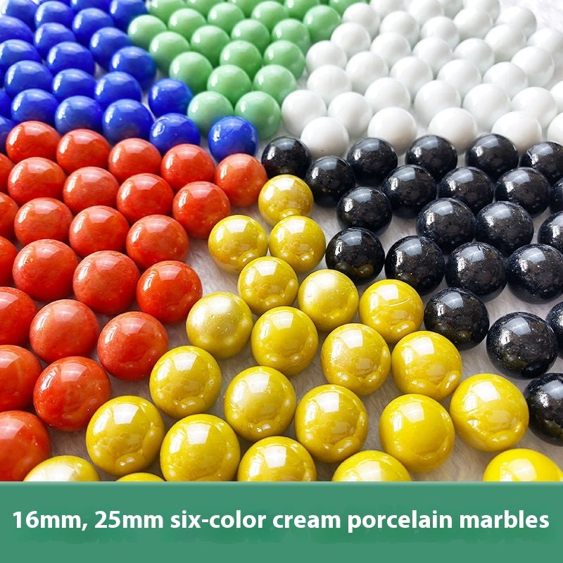 Cream Solid Color Marbles Glass Ball Massage Chinese Checkers