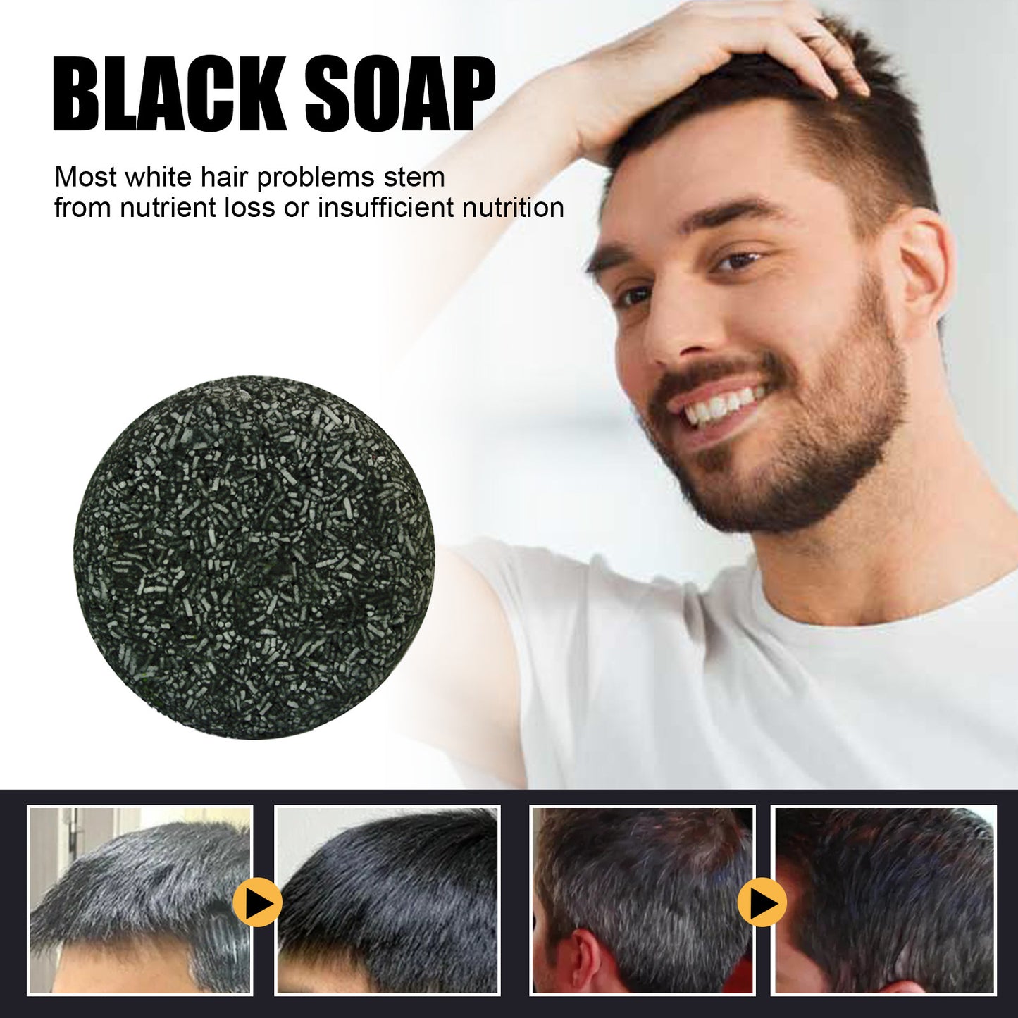 Black Hair Soap Gentle Moisturizing Clean Shampoo Soap